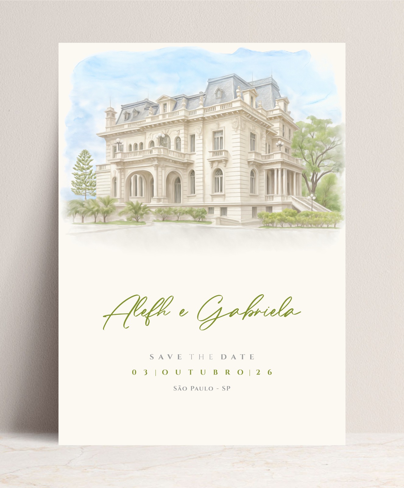 Convite estilo aquarela